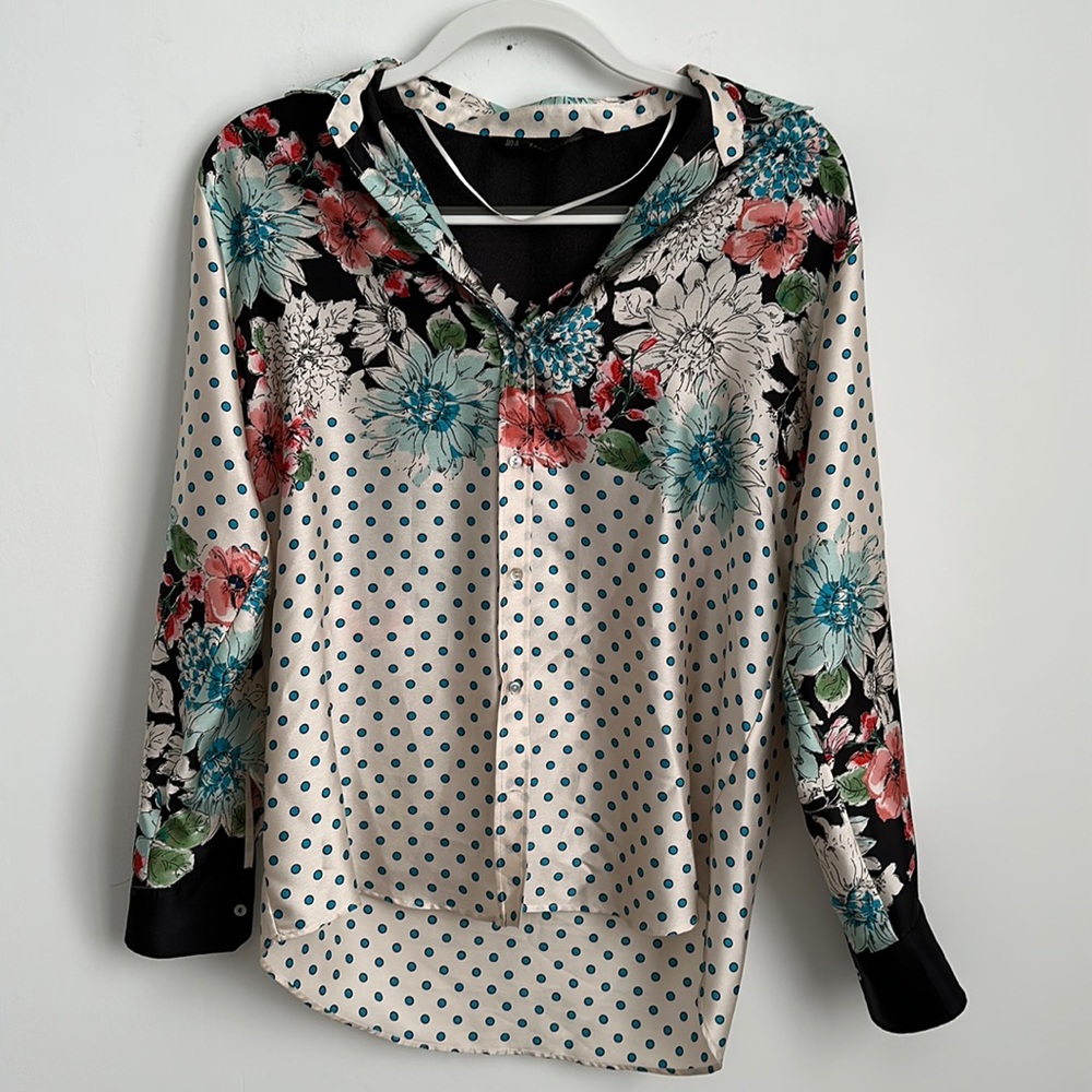 Zara Basic Collection Small Polka Dot Multicolor … - image 2